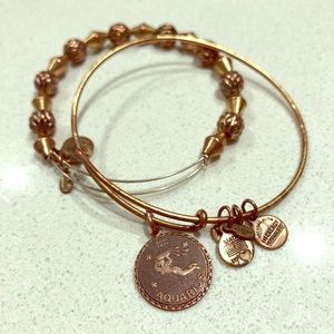 Alex & Ani Bangle Pair (Aquarius Charm)
